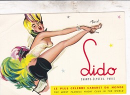 LIDO CHAMPS ELYSEES PARIS LE PLUS CELEBRE CABARET CABARET RESTAURANT ILLUSTRATEUR BRUNOT / TARIFS AU DOS - Inns