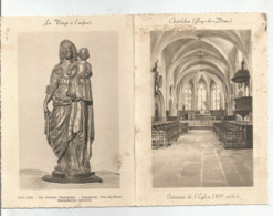 63 - Chateldon Intérieur De L'église , La Vierge A L'enfant Carte Double - Chateldon