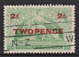 New Zealand 1922 Victory TWO PENCE Overprint Used  SG 459 - Used Stamps