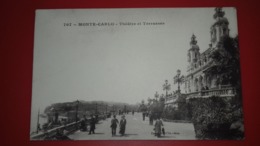 Cpa - Monte Carlo - Théâtre Et Terrasses - Animée - - Les Terrasses