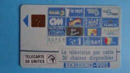 MONACO - TELECARTE "LA TELEVISION PAR CABLE 30 CHAINES.." 50u Tirage 50 000ex  - 01/1991 -  Sté Monég. Des Eaux - Monaco