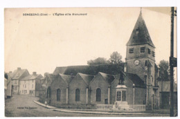 SONGEONS  60  église Et Monument Aux Morts - Songeons