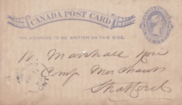 Entier - Carte Postale - Canada 1885 (voir Scan Recto-verso) - Autres & Non Classés