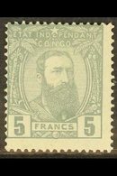 BELGIAN CONGO 1892  5f Grey Leopold, COB 12, Fine Mint, Centred To Upper Left. For More Images, Please Visit Http://www. - Otros & Sin Clasificación