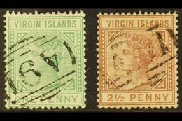 1879-80  1d Emerald-green And 2½d Red-brown, SG 24/25, Each With Neat A91 Cancel. (2 Stamps) For More Images, Please Vis - British Virgin Islands