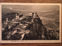 CPA,San Marino - Basilica E Palazzo Governativo Visti Dalla Rocca, écrite En 1944 - San Marino