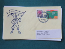 Canada 1983 FDC Cover To USA - Scouts Jamboree - Flower - Cartas & Documentos