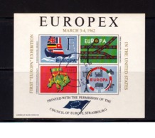 Bloc Non Dentelé Neuf Gomme Europex Mars 1962. Première Exposition Européenne Aux USA. (3379) - Expositions Philatéliques