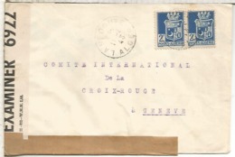 ARGELIA 1943 CC A CRUZ ROJA GINEBRA CENSURA BRITANICA Y CENSURA ALEMANA DE PARIS AX - Lettres & Documents