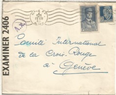 ARGELIA 1943 CC A CRUZ ROJA GINEBRA CENSURA BRITANICA Y CENSURA ALEMANA DE PARIS AX - Covers & Documents