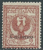 1912 EGEO CALINO AQUILA 2 CENT MNH ** - RB30 - Ägäis (Calino)