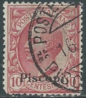1912 EGEO PISCOPI USATO EFFIGIE 10 CENT - RB25-2 - Ägäis (Piscopi)
