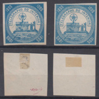 Brazil Brasil Telegrafo Telegraph 1871 2x 1000R (*) Mint Different Color Shades Kiefer - Telegraph
