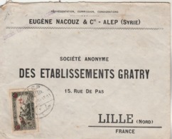 Syrie Lettre Entête Eugène Nacouz ALEP 1938 Pour Gratry Lille Nord France ( Flamme ) - Brieven En Documenten