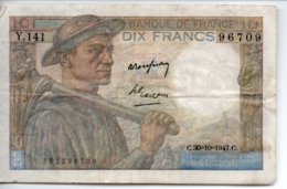 10 FRANCS  30 - 10 - 1947 - 10 F 1941-1949 ''Mineur''