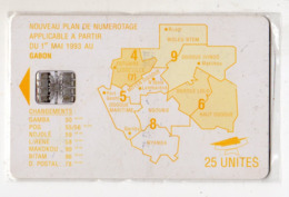 GABON Ref MV Cards : GAB-27 MAP OF GABON 25 U - Gabon