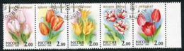 RUSSIA 2001 Tulips In Strip Used  Michel 889-93 - Used Stamps