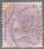 INDIA   SCOTT NO. 21    USED    YEAR  1865    WMK. 38 - 1858-79 Kolonie Van De Kroon