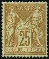 ** N°92 25c Bistre S/jaune - TB - 1876-1898 Sage (Type II)