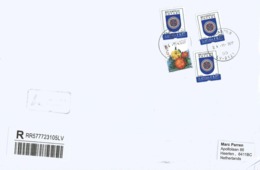 Latvia 2019 Salaspils Armory Beverina Marigold Tagetes Patula Flower Registered Cover - Enveloppes