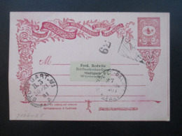 Türkei 1901 Ganzsache An Ferd. Redwitz Briefmarkenhandlung Stuttgart Mit 3 Stempeln - Cartas & Documentos