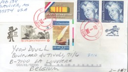 Stamps Eleanor Roosevelt, Vietnam Veterans, US Constitution, Spirit Of Independence On A Letter To Belgium (Sep 3 2003) - Lettres & Documents