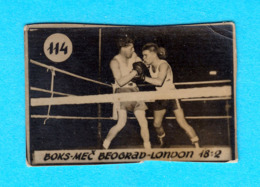 BOXING MATCH BELGRADEvs LONDON ... Yugoslav Vintage Card 1950's * Boxe Boxeo Boxen Pugilato * England British - Trading-Karten