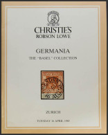 Alemania, Bibliografía. 1985. Catálogo De La Colección GERMANIA THE "BASEL" COLLECTION, Celebrada El 16 De Abril De 1985 - Catalogues De Maisons De Vente