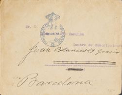 España. Correo / Franquicias Militares. Sobre . 1918. MADRID A CUEVAS DE VERA, Reexpedida A BARCELONA. Marca De Franquic - Militärpostmarken