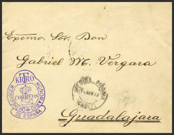 España. Franquicia. Sobre . 1912. MEDINA-SIDONIA A GUADALAJARA. Circulada Con Franquicia Del Dr. Thebussem. MAGNIFICA Y - Vrijstelling Van Portkosten