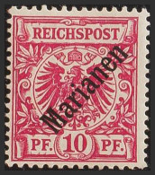 Marianas. MH *Yv 3B. 1899. 10 P Rojo (48º). MAGNIFICO. (Mi3I 220 Euros) - Mariannes