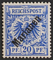 Marianas. MH *Yv 4B. 1899. 20 P Azul (48º). MAGNIFICO. (Mi4I 220 Euros) - Isole Marianne