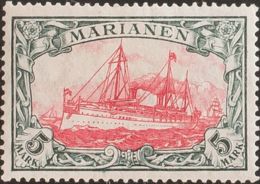 Marianas. MNH **Yv 21. 1916. 5 M Verde Negro Y Carmín (25:17). MAGNIFICO. (Mi21B 250 Euros) - Mariannes