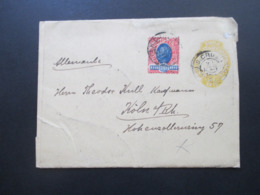 Brasilien Um 1900 Streifband 40 Reis Mit Zusatzfrankatur Landschaft Nr. 103 Nach Köln Gesendet! - Storia Postale