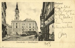 * T2/T3 1909 Budapest V. Szervita Tér és Templom, Zelenkay, Szénásy és Lang M. üzlete (r) - Ohne Zuordnung