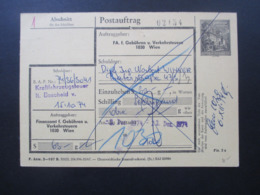 Österreich 1973 /74 Postauftrag AKB 9 Kraftfahrzeugsteuer Finanzamt Für Gebühren Stempel Adressat Verweigert Die Annahme - Storia Postale