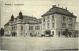 T2/T3 1916 Szeged, Vasútállomás, Lovaskocsik  (EK) - Ohne Zuordnung