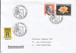 83699- PHILATELIC SOCIETIES CONGRESS SPECIAL POSTMARK ON REGISTERED COVER, DUKE, ROSE STAMPS, 1997, LUXEMBOURG - Brieven En Documenten