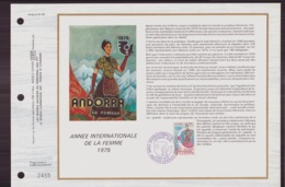 Document De La Poste " Année Internationale De La Femme " Du 8 Novembre 1975 à Andorre-la-vieille - Covers & Documents