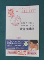 Japan 2001 (13) FDC Or Special Delta Plane Cancel Stationery Postcard - Phone - Shrimp - Snake - Covers & Documents