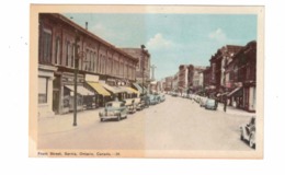 SARNIA, Ontario, Canada, Front Street & Stores, 1940's Cars, Old WB PECO Postcard, Lambton County - Sarnia