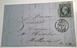 1852 Presidence 25c SUPERBE Signé Scheller Yv.10 Lettre ANGERS 1854 (47 Maine & Loire) / France Cover - 1852 Luis-Napoléon