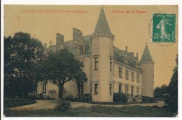 CPA 37 LE GRAND PRESSIGNY Carte Rare Château De La Vienne Colorisée Toilée - Le Grand-Pressigny