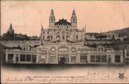 ! Cpa Monte Carlo , Monaco, Le Theatre, Französische Marken Ungültig, France Timbres - Covers & Documents