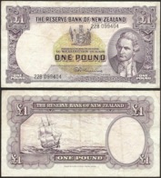 NEW ZEALAND - 1 Pound ND (1960-67) P# 159d Oceania Banknote - Edelweiss Coins - Nuova Zelanda