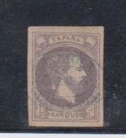 ESPAÑA.  EDIFIL 158 US.  1 REAL VIOLETA USADO.  CATÁLOGO 250 € - Usati