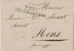 Pli De Valenciennes => Mons. 6/01/1814. Adressé à L'avocat Siraut Au Sujet Du Débiteur Delcourt De St-Ghislain. - 1814-1815 (Generaal Gouv. België)