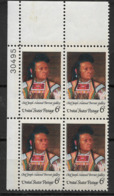 US 1968 American Indians Chief Joseph Nez Perce Warrior, Sc # 1364 Plate Block,VF MNH** (Some Paint On Back !!) - Indios Americanas