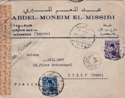 EGYPTE - LETTRE AVEC CENSURE DE 1950 - TIMBRES DU ROI FAROUK - Covers & Documents