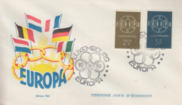 Enveloppe  FDC  1er  Jour   LUXEMBOURG   Paire   EUROPA    1959 - 1959